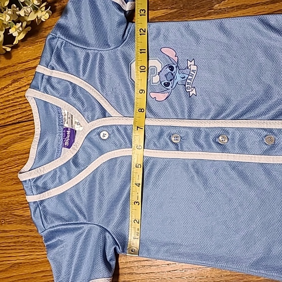Disney Blue Lilo & Stitch Ohana Kids Baseball Shirt - Size 5 - Picture 5 of 7